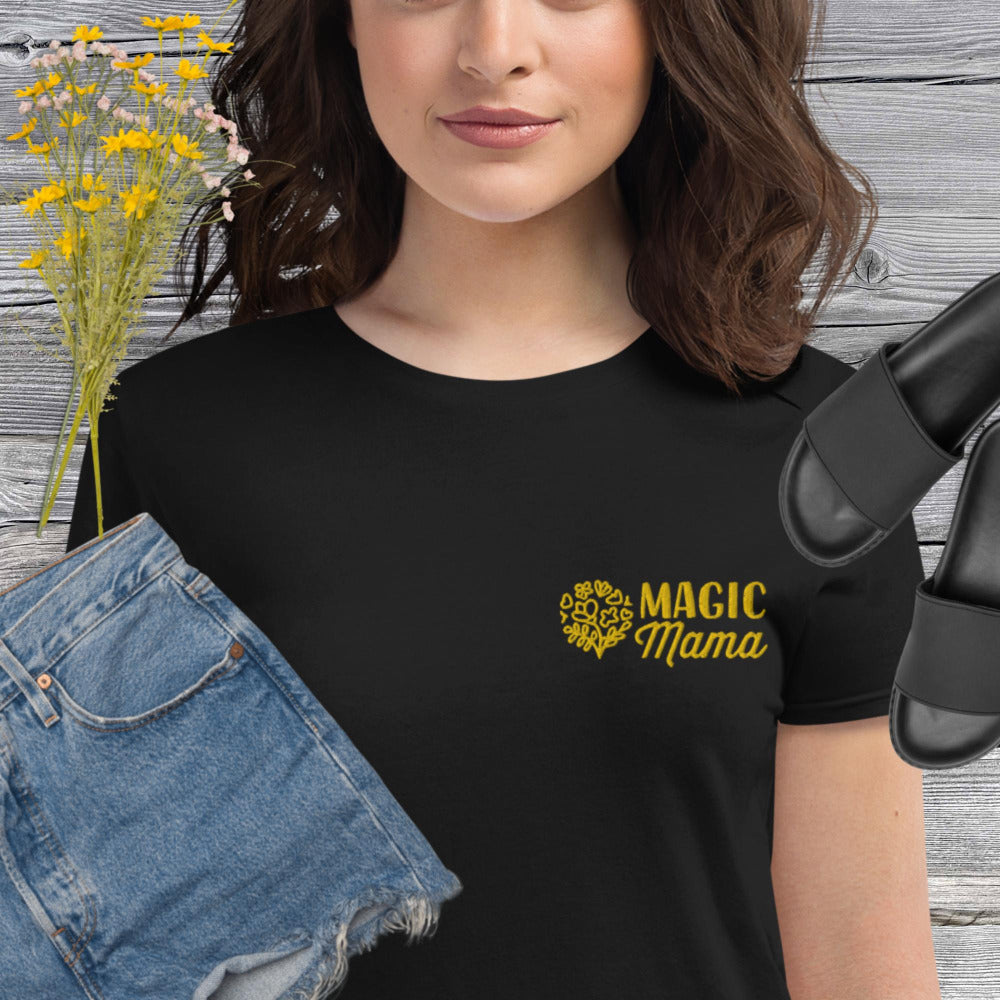 Magic Mama Embroidered Women's TShirt - Black Color - https://ascensionemporium.net